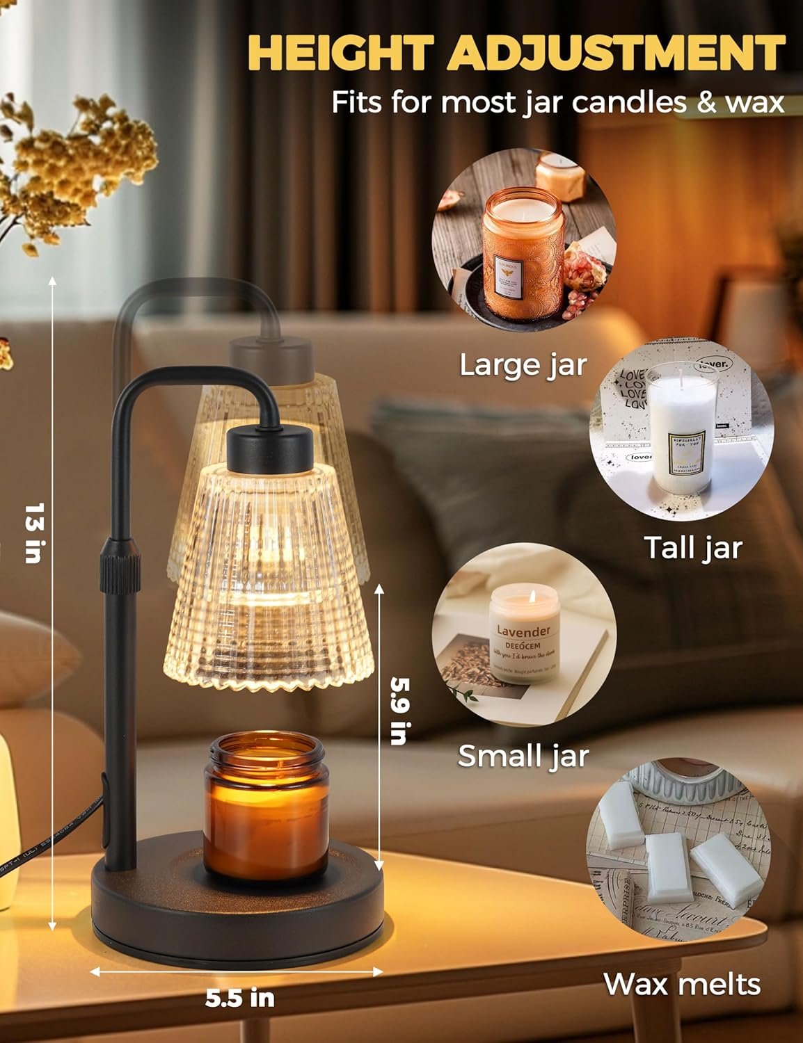 Dimmable Candle Warmer Lamp