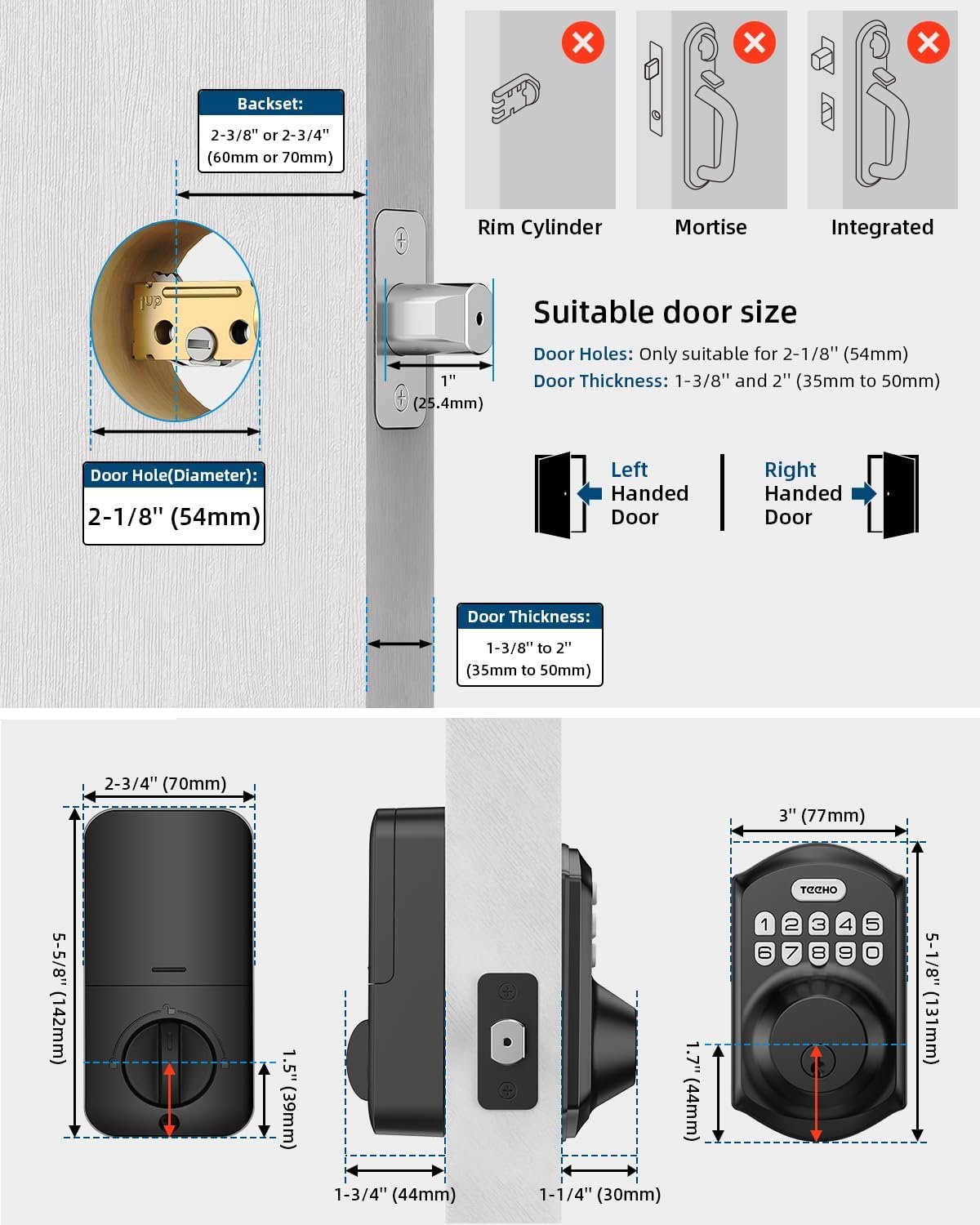 Auto-lock and anti-peeping features TEEHO TE001