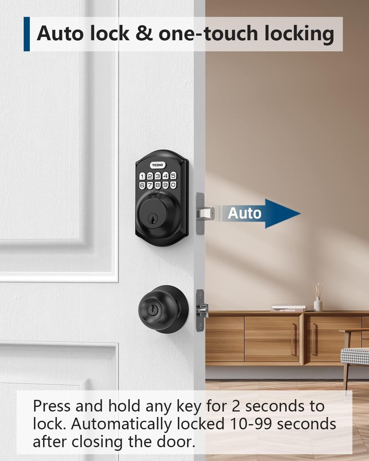 Aluminum alloy construction TEEHO TE001 lock close-up