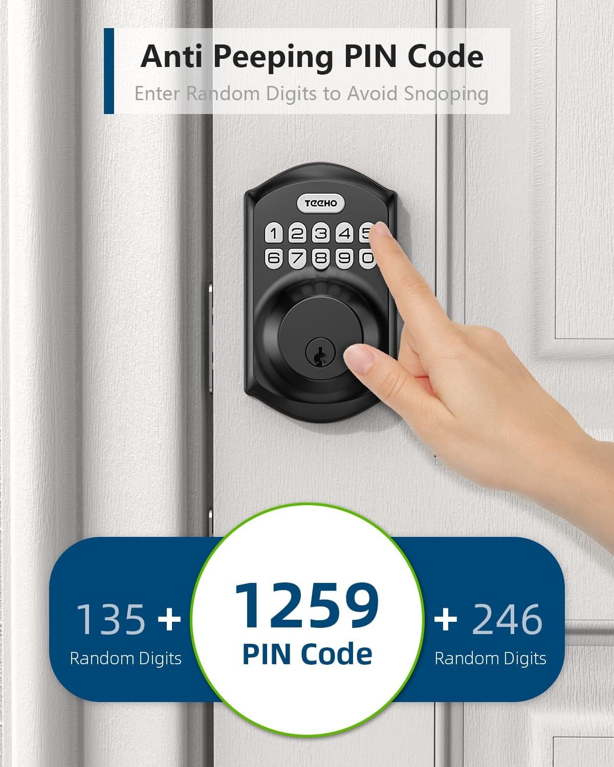 Installed TEEHO TE001 keyless entry lock on front door